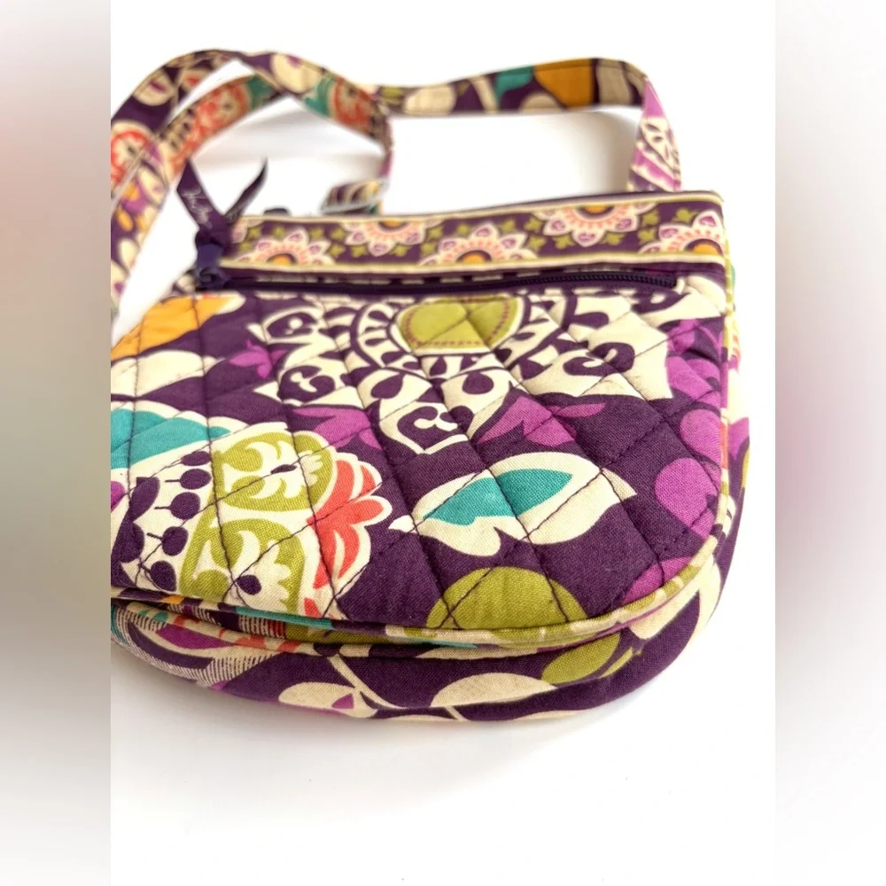 Vera Bradley Purple Plum Retired Pattern Bohemian Floral Quilted Crossbody Bag - Picture 4 of 10